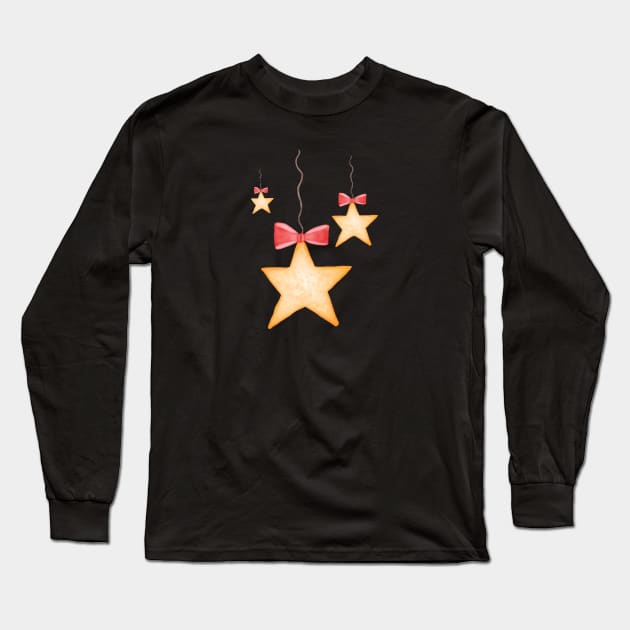 Gold star painting Long Sleeve T-Shirt by Aisiiyan